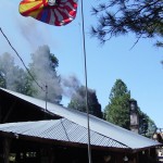 The Tozan Flag over a smokey kiln The Tozan Flag over a smokey kiln