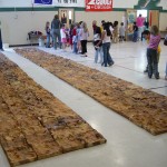 Reassembled on the cafeteria floor Reassembled on the cafeteria floor