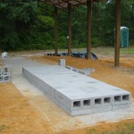 laying the first course of cinder block laying the first course of cinder block