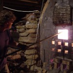 John Rezner stoking during the first firing John Rezner stoking during the first firing