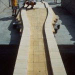 laying out where the straight walls will be