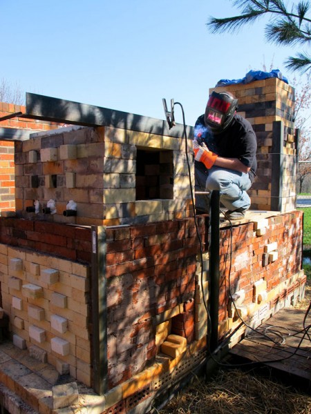 Welding the Train Kiln